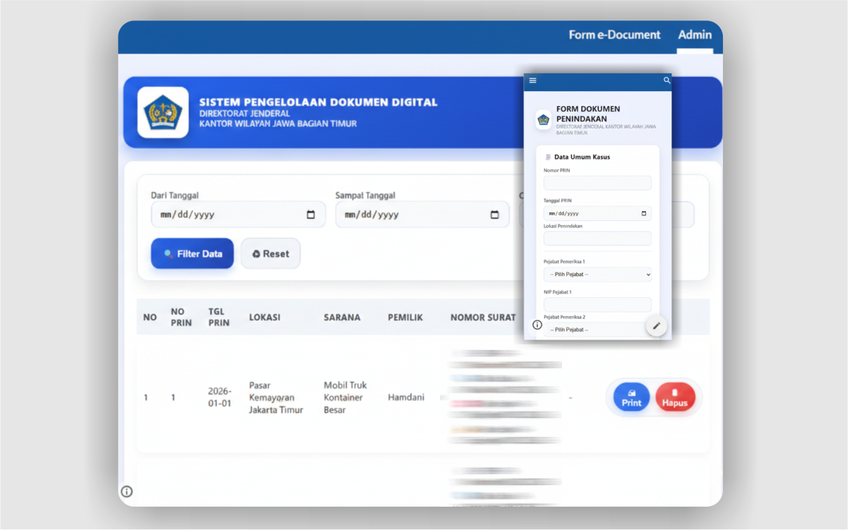 Sistem Manajemen Kasus dan Dokumen Digital